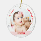 Twins Girls Fotos Godmutter First Christmas Baby Keramik Ornament (Links)
