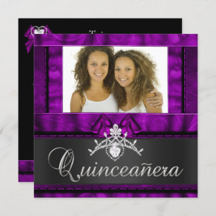 Twins Girls Lila Quinceanera 15. Geburtstag Einladung