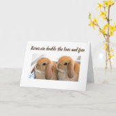 **TWINS** GRATULATIONEN DOPPELTE LIEBE/SPASS KARTE (Gelbe Blume)