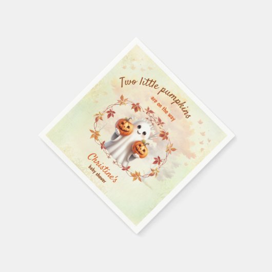 Twins Halloween Pumpkin Ghost Unisex Baby Dusche Serviette (Ecke)