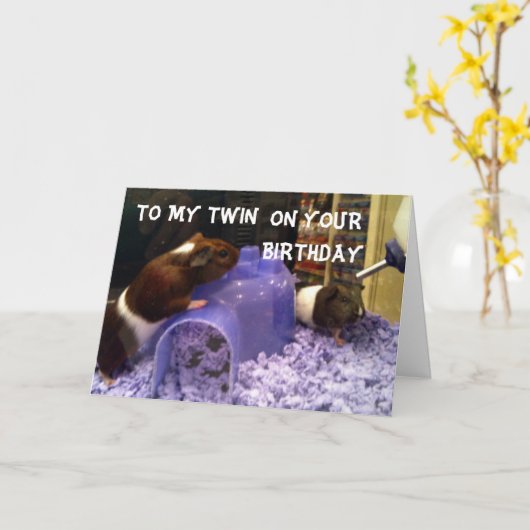 TWINS HAMSTER SPASS=Leicht, IHR ZWEIFEL ZU SEIN Karte (Gelbe Blume)