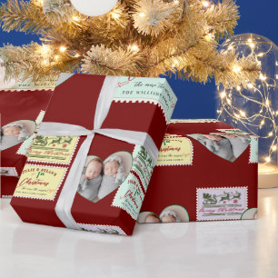 Twins Heart Foto Baby Merry 1. Weihnachts-Briefmar Geschenkpapier