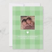 Twins Heart Frames Foto Collage Girl Boy Birth Ankündigung (Rückseite)