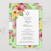 Twins Hebrew Baby Naming Jewish Tropical Floral Einladung (Vorne/Hinten)