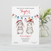Twins Holiday Lights Baby Shower Invitation Einladung (Stehend Vorderseite)