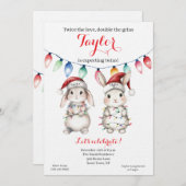Twins Holiday Lights Baby Shower Invitation Einladung (Vorne/Hinten)