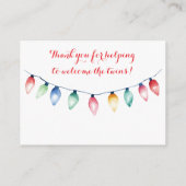 Twins Holiday Lights Diaper Raffle Card Begleitkarte (Rückseite)