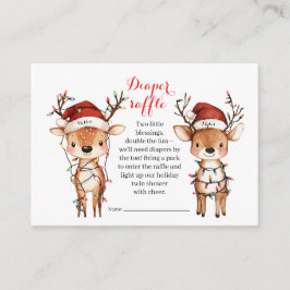 Twins Holiday Lights Diaper Raffle Card Begleitkarte