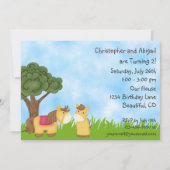 Twins Horse Birthday Invite ~ Twin Girl and Boy Einladung (Rückseite)
