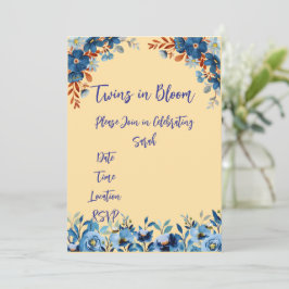 Twins in Bloom Baby Shower Einladung