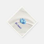 Twins in Bloom Baby Shower Serviette (Ecke)