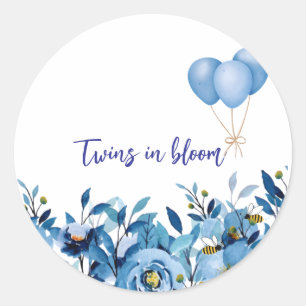 Twins in Bloom Runder Aufkleber