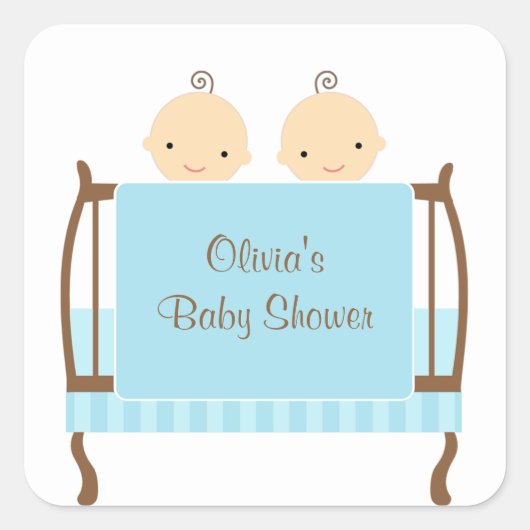 Twins in Blue Crib Stickers (Vorderseite)