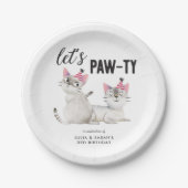 Twins Joint Birthday Lasse Pawty Cats Pappteller (Vorderseite)