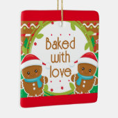 Twins Jolly Gingerbread Männer gebacken mit Liebe Keramikornament (Rechts)