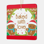 Twins Jolly Gingerbread Männer gebacken mit Liebe Keramikornament (Links)
