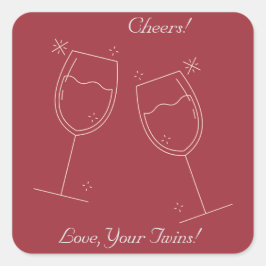 Twins jubeln ihre Mama Quadratischer Aufkleber