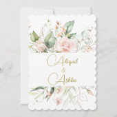 Twins Jüdisches Mädchen Name Wasserfarbe Blüte Einladung (Rückseite)