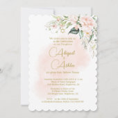 Twins Jüdisches Mädchen Name Wasserfarbe Blüte Einladung (Vorderseite)