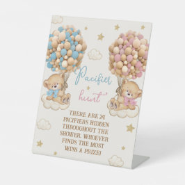 Twins-Junge-Girl-Dusche Schnuller-Jagdspiel Sockelschild