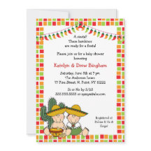 Twins Junge Girl Mexican Fiesta Baby Showeinladung