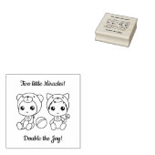 Twins Katzenbärengeschlecht Neutrale Babydusche 2 Gummistempel (Stempel)