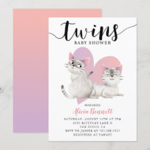 Twins Kitten Cats Babydusche