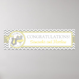 Twins Krawatte Tutu Zickzack Baby Duschbanner Poster