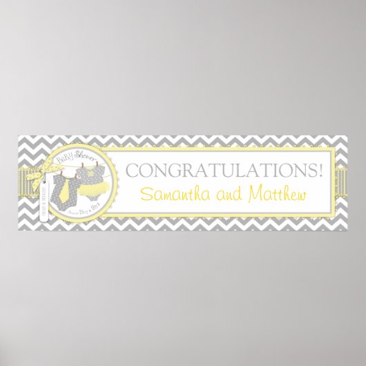 Twins Krawatte Tutu Zickzack Baby Duschbanner Poster (Vorne)