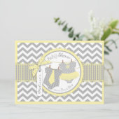 Twins Krawatte Tutu Zickzack Baby Dusche Einladung (Stehend Vorderseite)