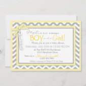 Twins Krawatte Tutu Zickzack Baby Dusche Einladung (Rückseite)