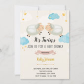 Twins Lamm-Schafdusche Einladung (Vorderseite)