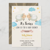 Twins Lamm-Schafdusche Einladung (Vorne/Hinten)