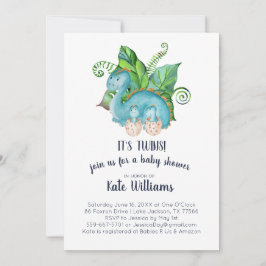 Twins Little Dinosaurier Baby Shower Einladung