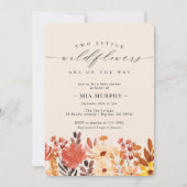 Twins Little Wildblume Blume Baby Dusche Einladung (Vorderseite)