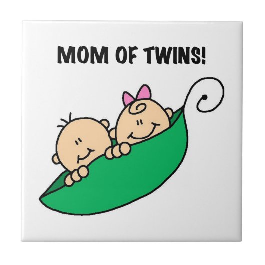 Twins Mama - Erbsen in einem Pod-Geschenk Fliese (Vorderseite)