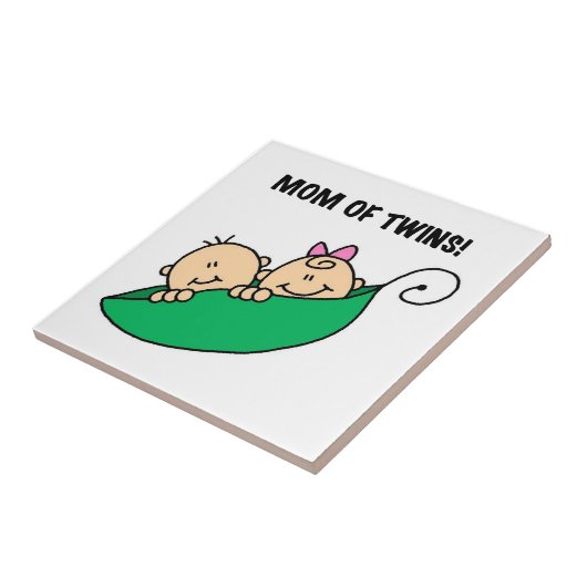 Twins Mama - Erbsen in einem Pod-Geschenk Fliese (Seite)