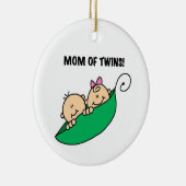Twins Mama - Erbsen in einem Pod-Geschenk Keramikornament (Rechts)