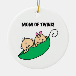 Twins Mama - Erbsen in einem Pod-Geschenk Keramikornament