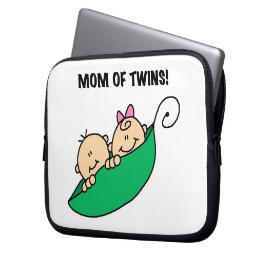 Twins Mama - Erbsen in einem Pod-Geschenk Laptopschutzhülle (Vorderseite Links)