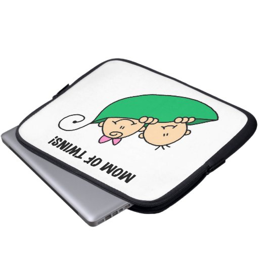 Twins Mama - Erbsen in einem Pod-Geschenk Laptopschutzhülle (Vorne Knopf)