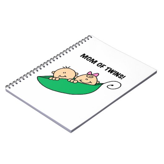 Twins Mama - Erbsen in einem Pod-Geschenk Notizblock (Linke Seite)