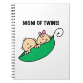 Twins Mama - Erbsen in einem Pod-Geschenk Notizblock (Vorderseite)