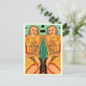Twins Matisse Style Postkarte (Stehend Vorderseite)