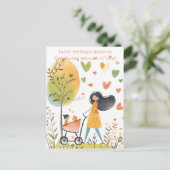 Twins Mutter Postkarte (Stehend Vorderseite)