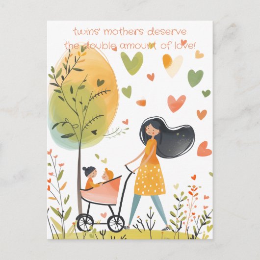 Twins Mutter Postkarte (Vorderseite)