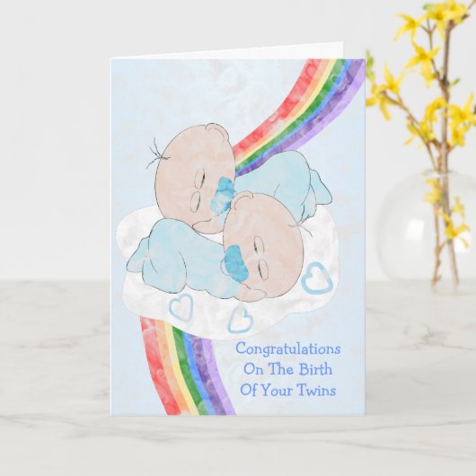 Twins Neu Geboren Karte (Gelbe Blume)