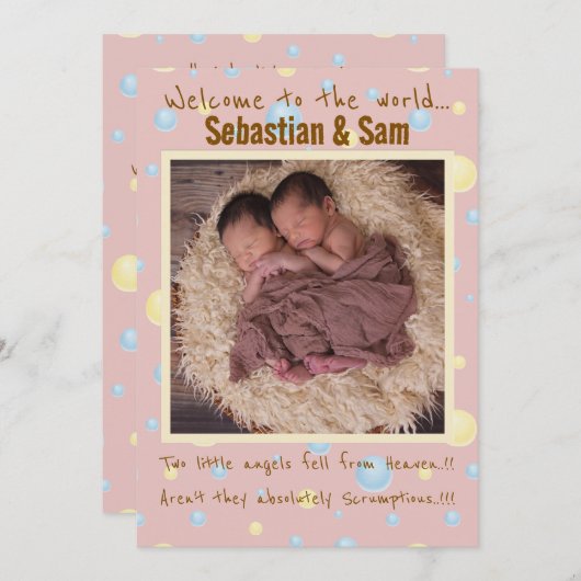 Twins New Arrival Ankündigung (Vorne/Hinten)