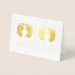 Twins New Babies Gold Folienkarte