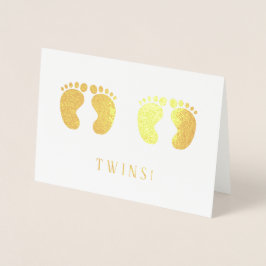 Twins New baby Gold Folienkarte